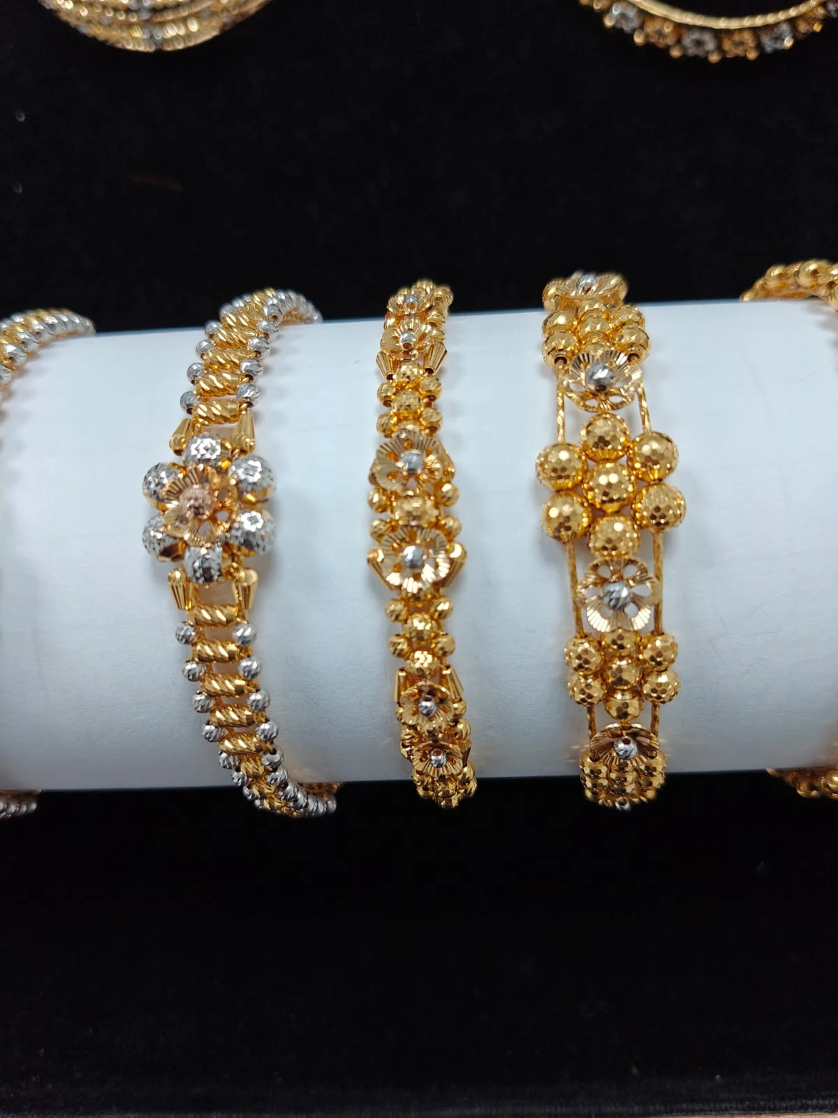CNC-crafted gold bangles