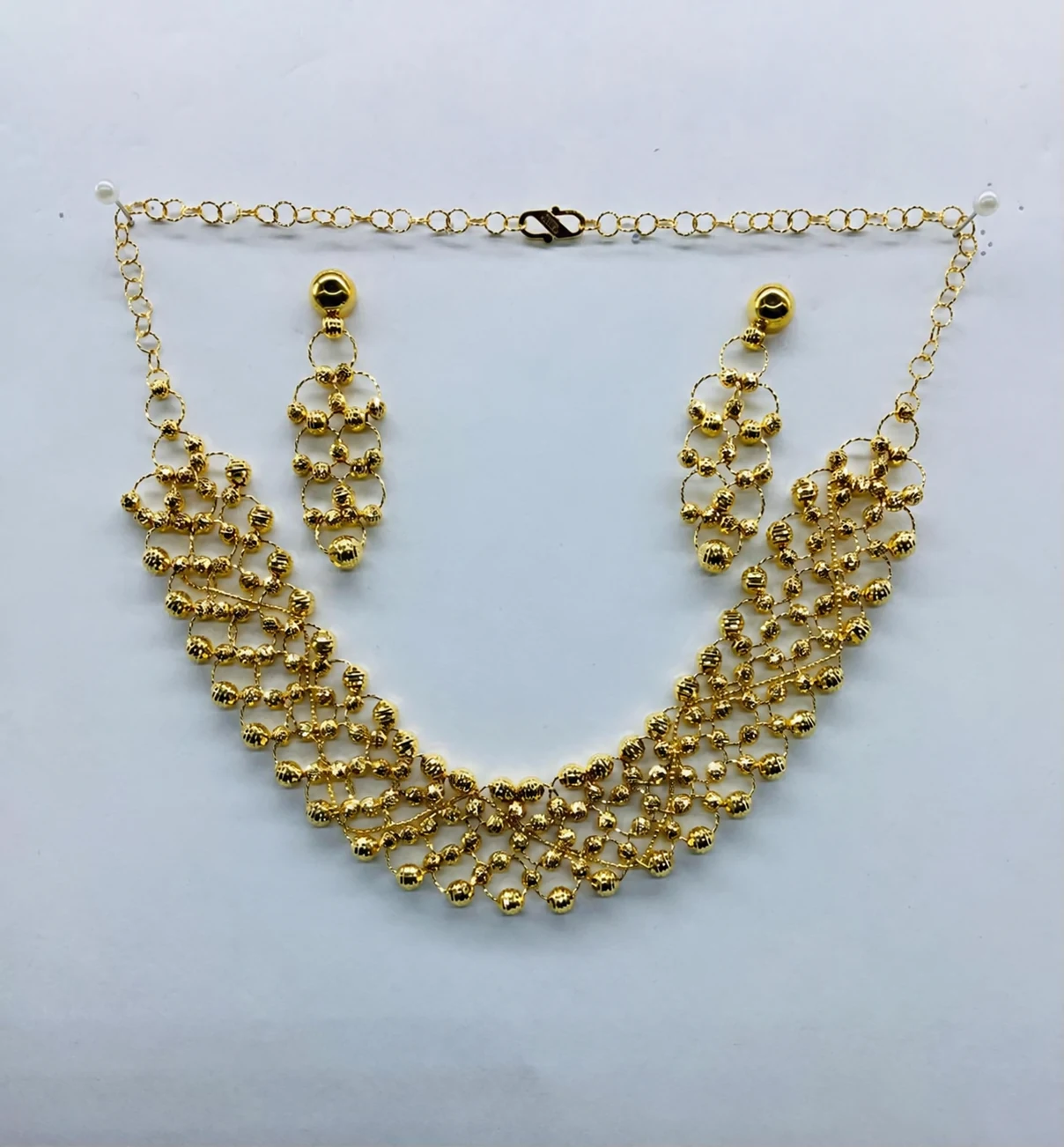 CNC-crafted gold necklace