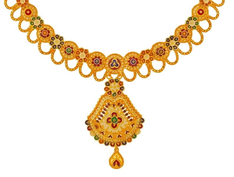 Ruby and Gold Layered Necklace